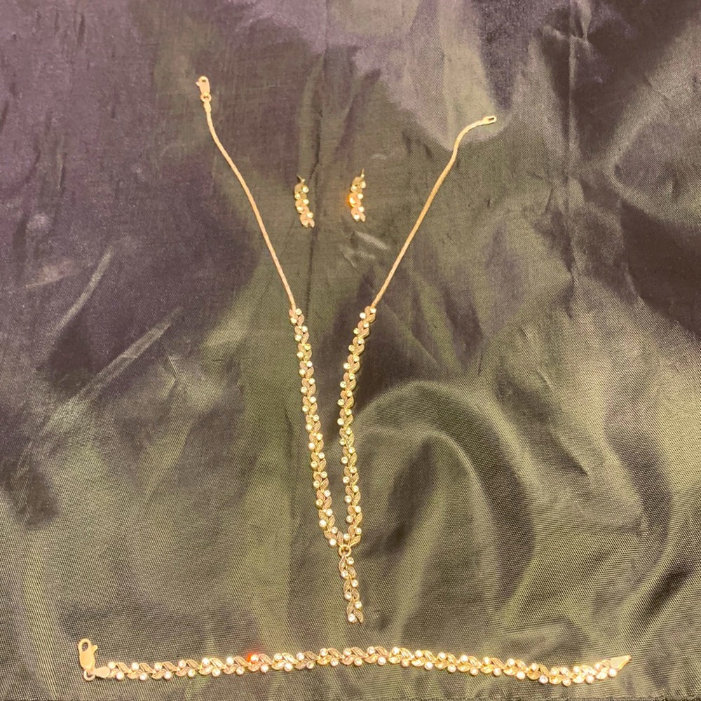 .925  silver necklace bracelet earrings set